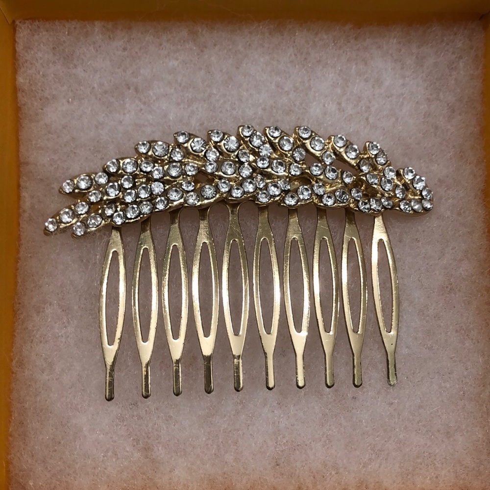 Gold jewel hair comb